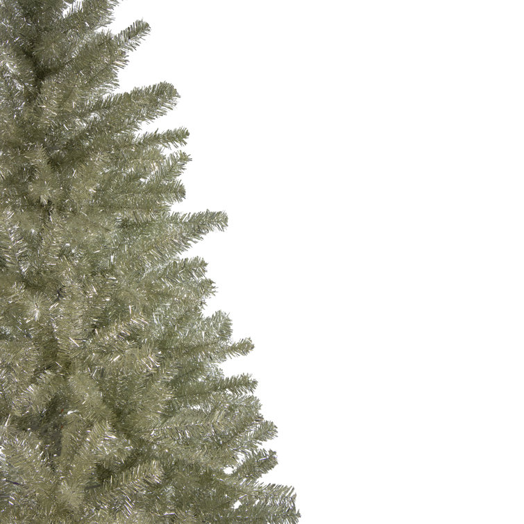 Northlight 6' Unlit Medium Sheer Champagne Tinsel Artificial Christmas